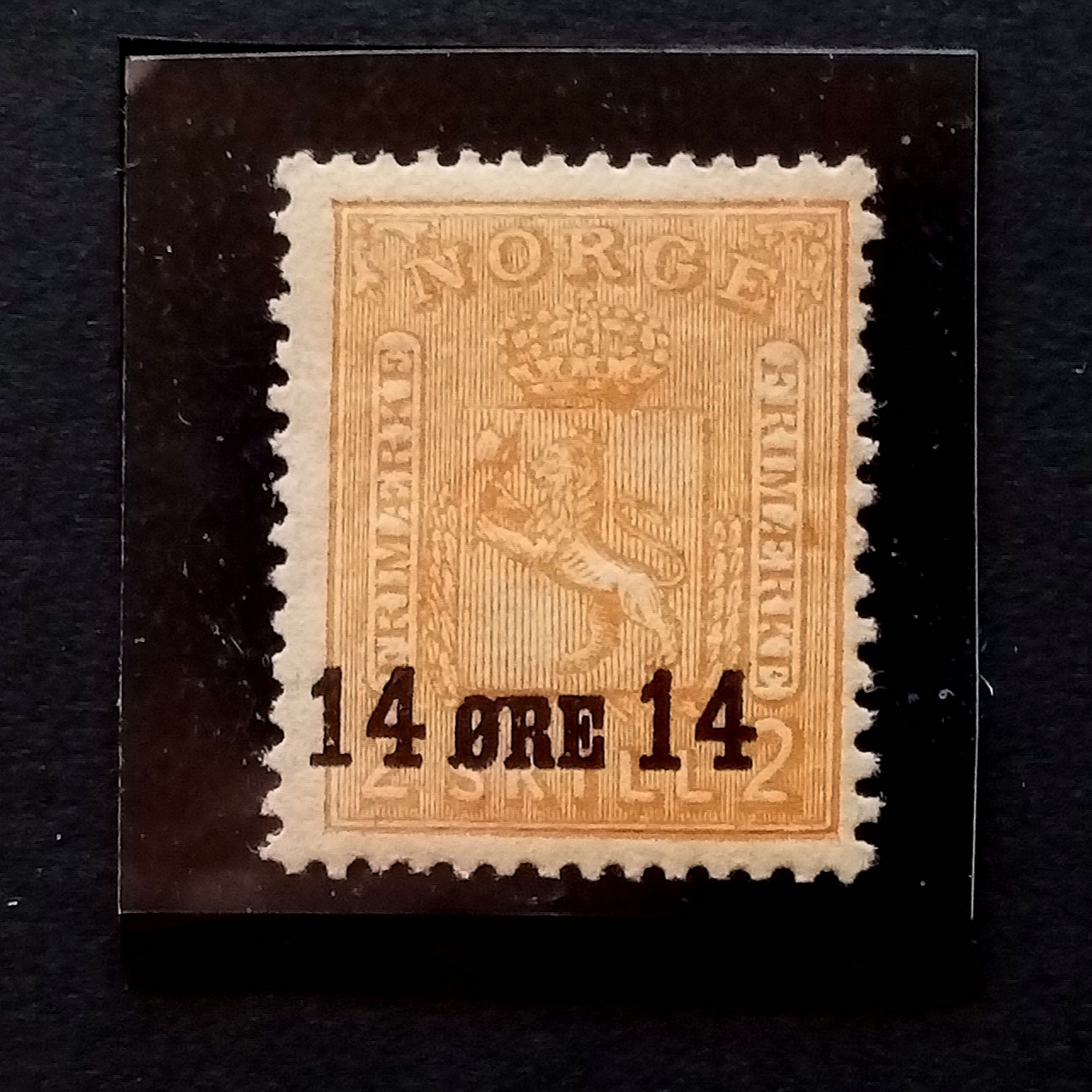 Nk 176. Provisorie 14 øre på 2 skill. (1929) **