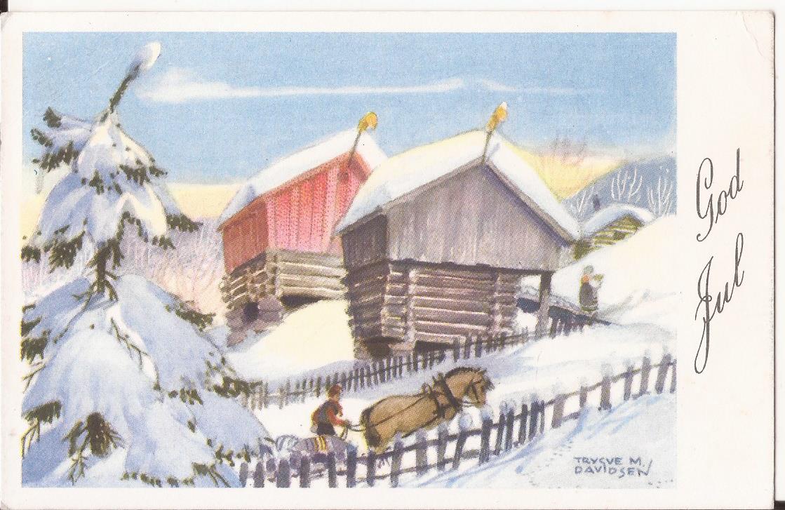 Postkort - Trygve M.Davidsen - På gården -