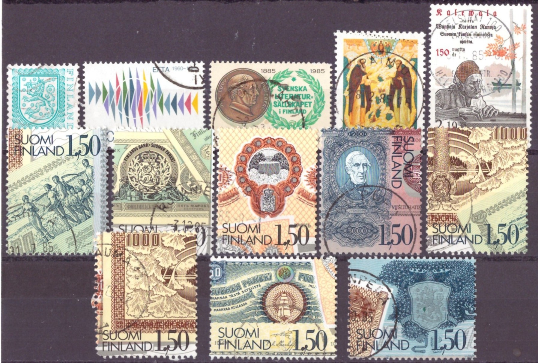 FINLAND. AFA 959-62,64,66-73. PENT RUNDSTEMPLA. (59,-)