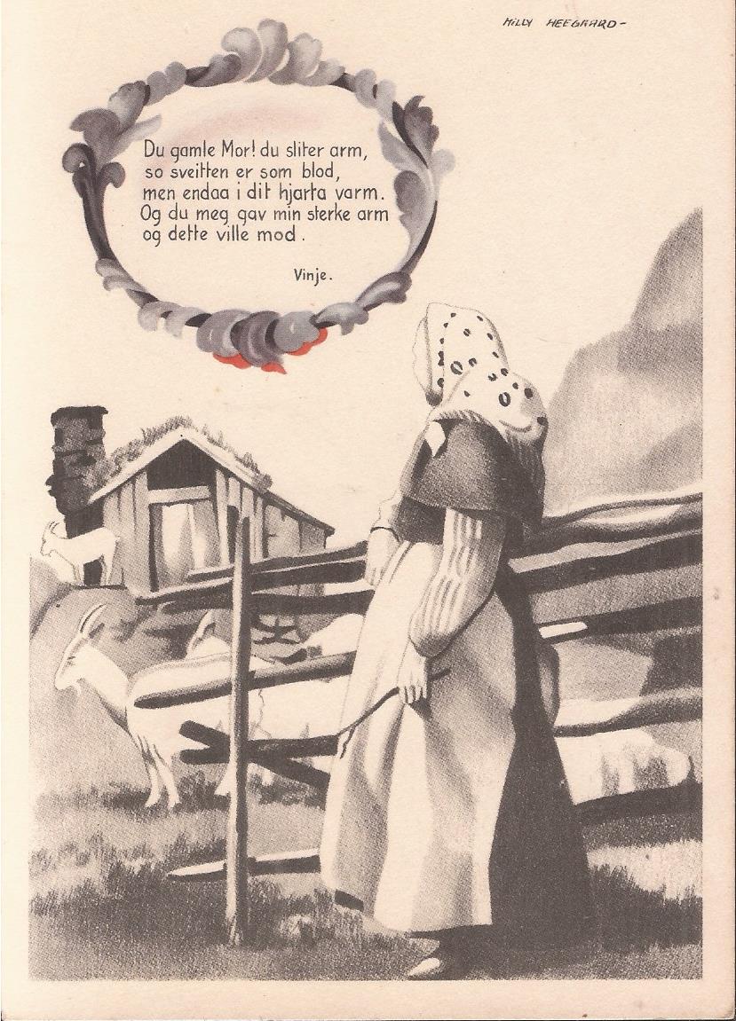 Postkort - Milly Heegaard- Du gamle mor -