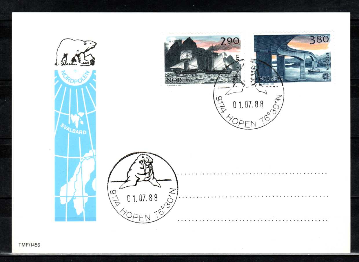 FDC HK 1044-45 stemplet Hopen