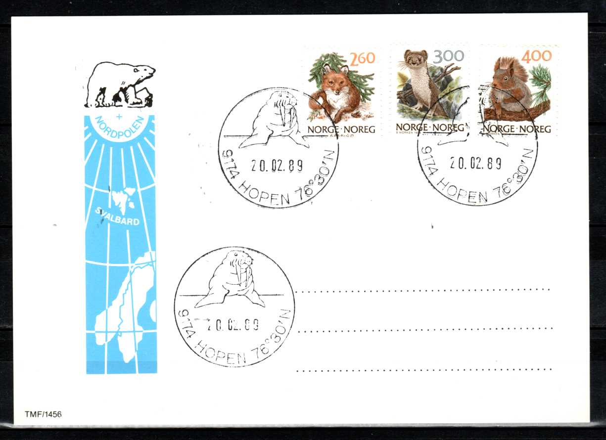 FDC HK 1058-60 stemplet Hopen