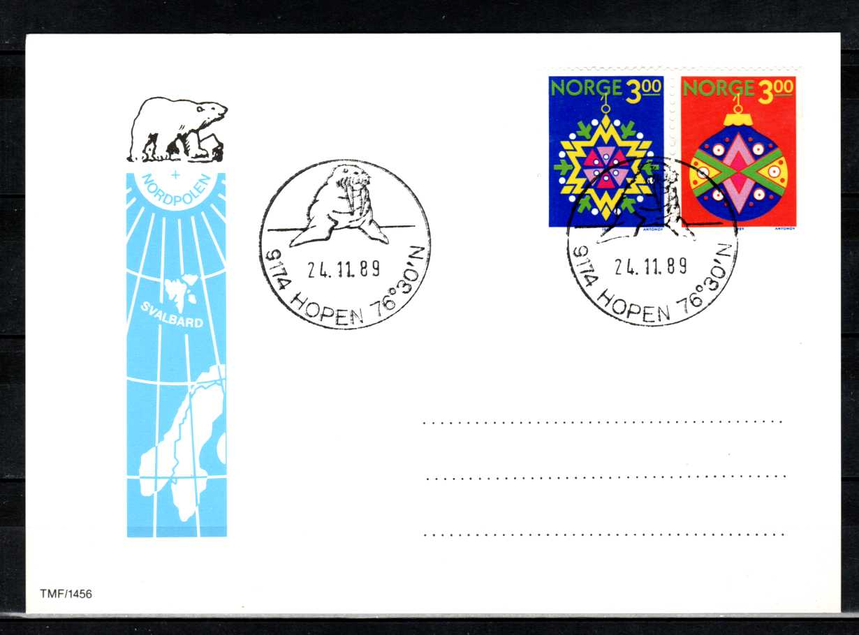 FDC HK 1084-85 stemplet Hopen