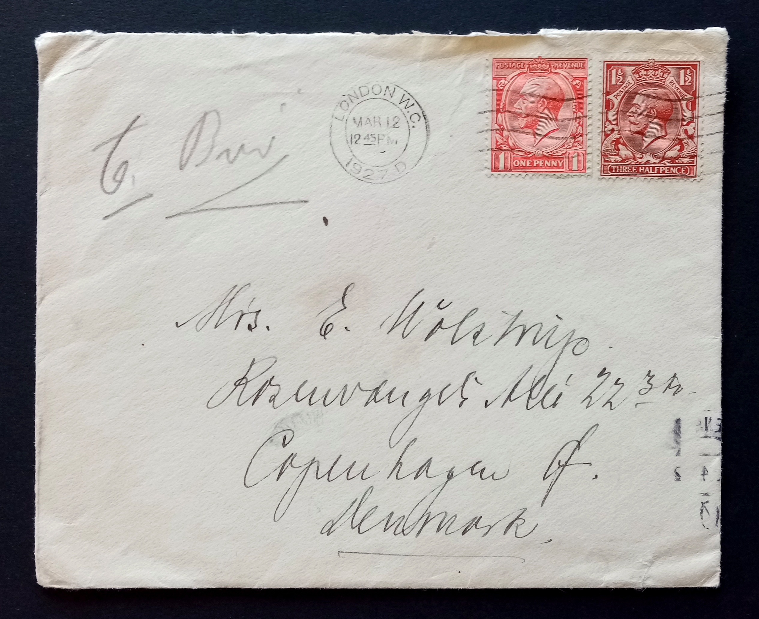 LONDON W.C. MAR.12. 1927.