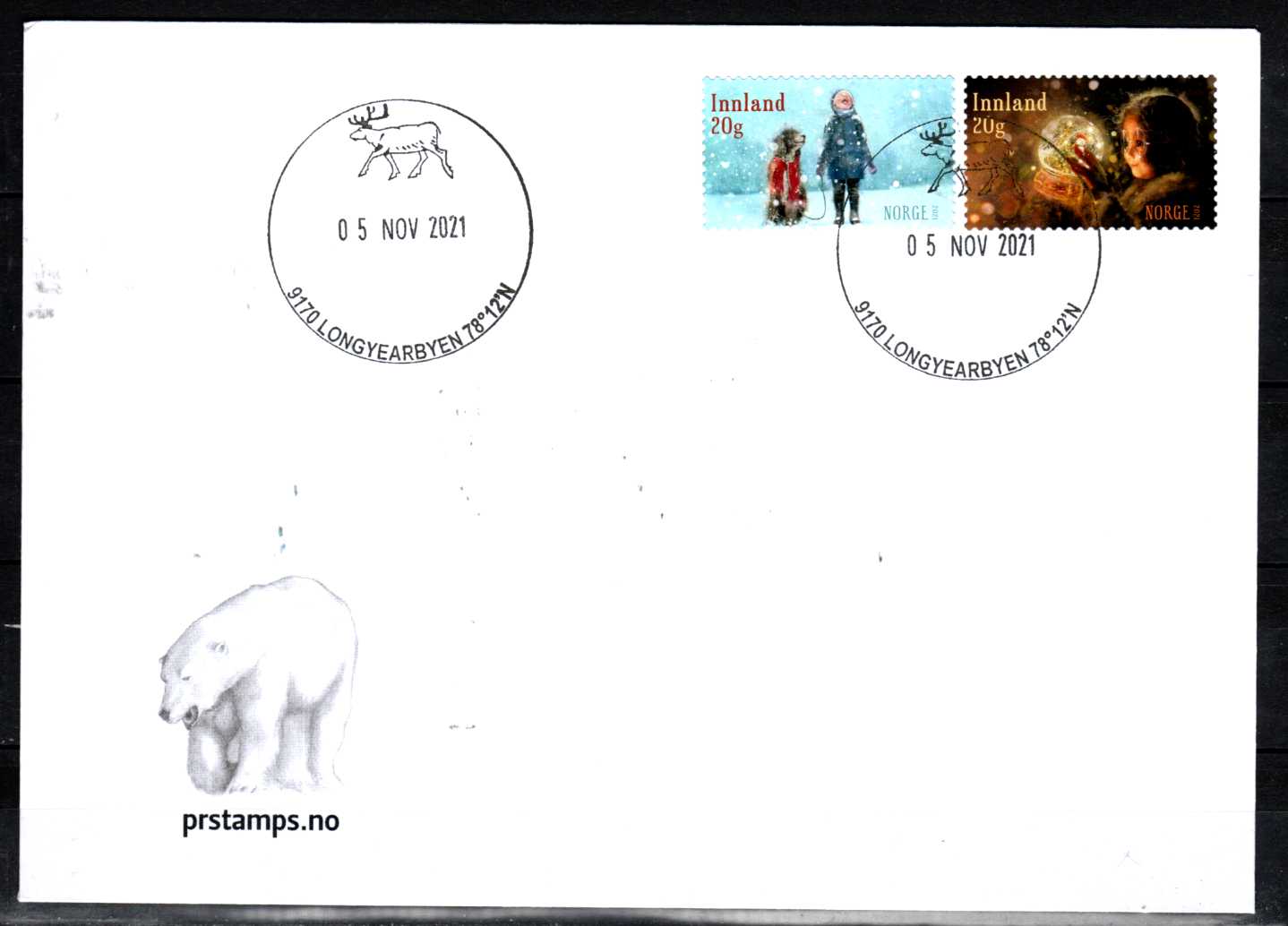 FDC HK 2065-66 stemplet Longyearbyen
