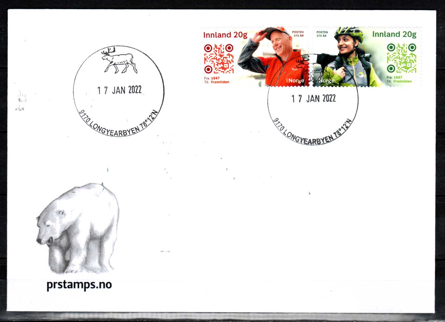 FDC HK 2069-70 stemplet Longyearbyen