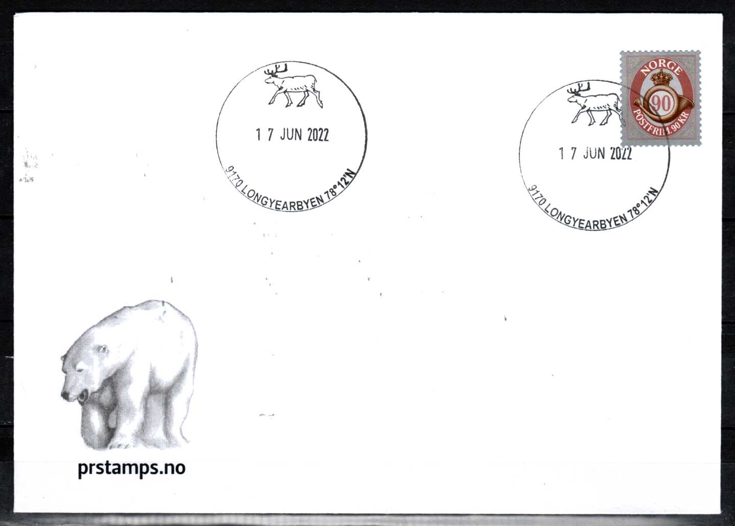 FDC HK 2077 stemplet Longyearbyen