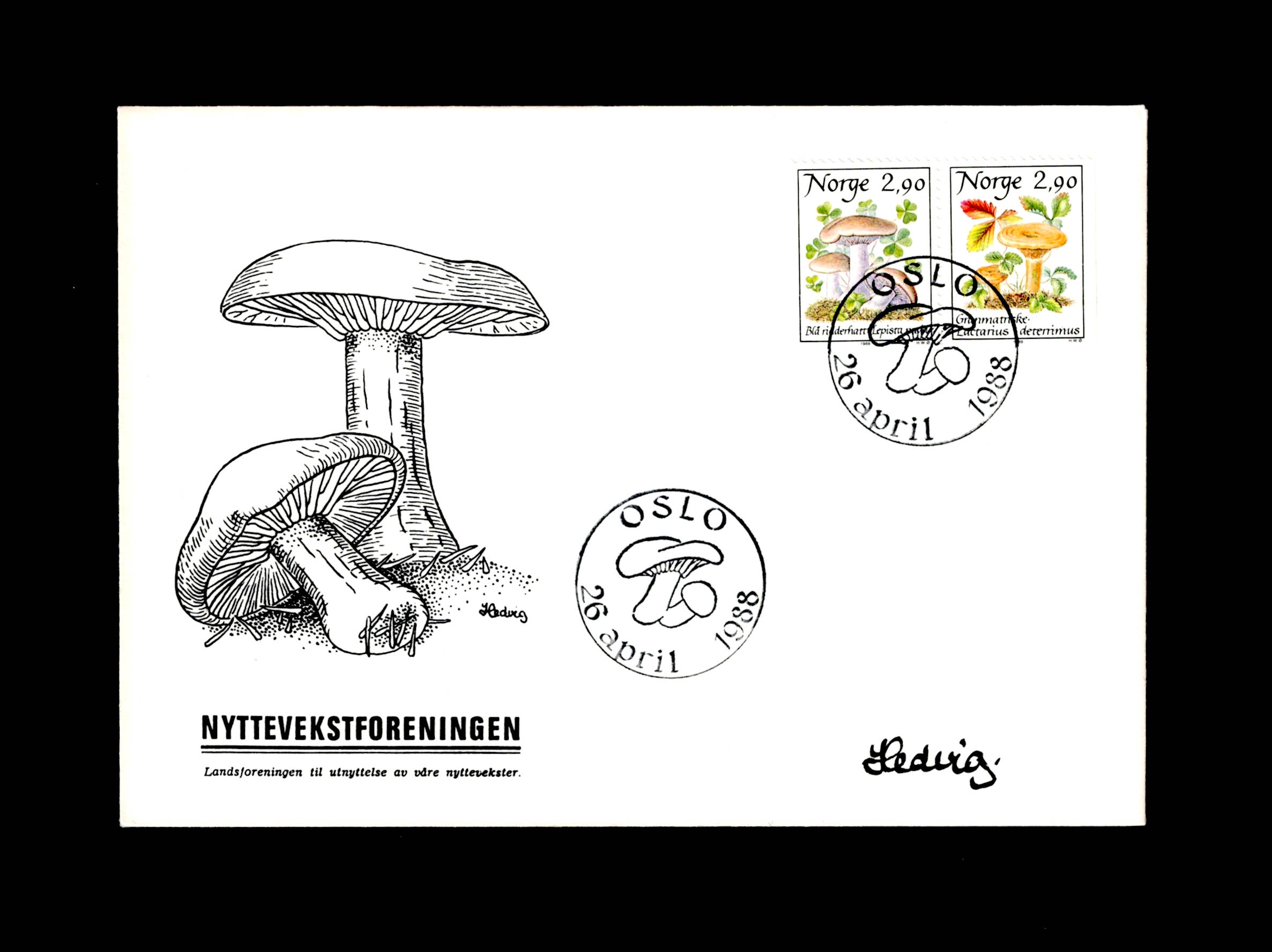 FDC 1988 NK1038-39 Matsopper vignet Nyttevekstforeningen