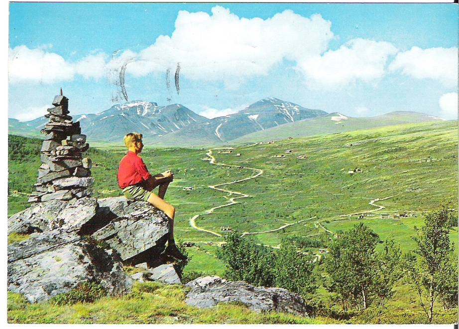 Rondane med vegen til Furusjøen 1975. Aune F-2916-6