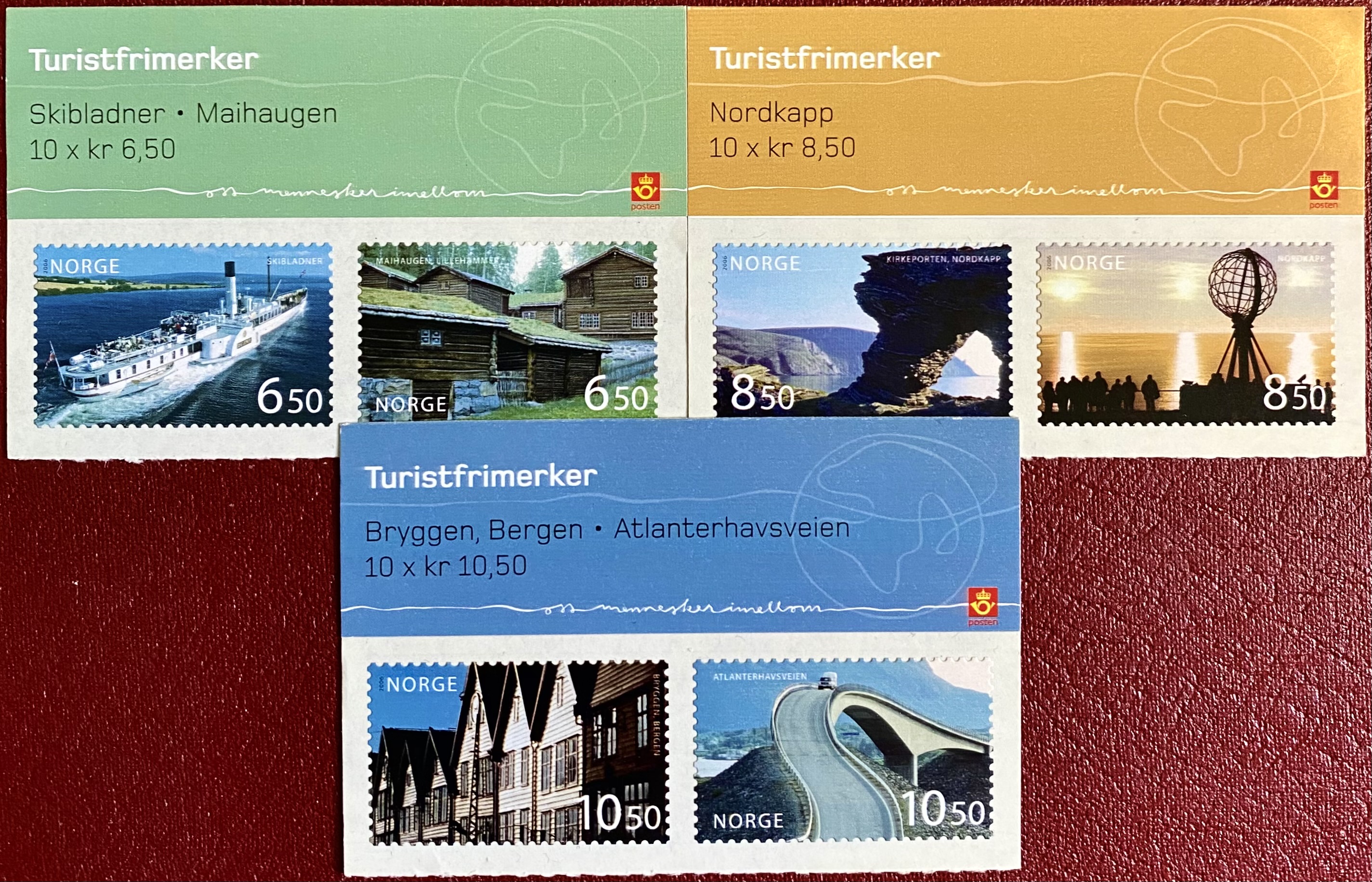 6 Turistmerker År 2006 ** Postfrisk med topp fra hefte
