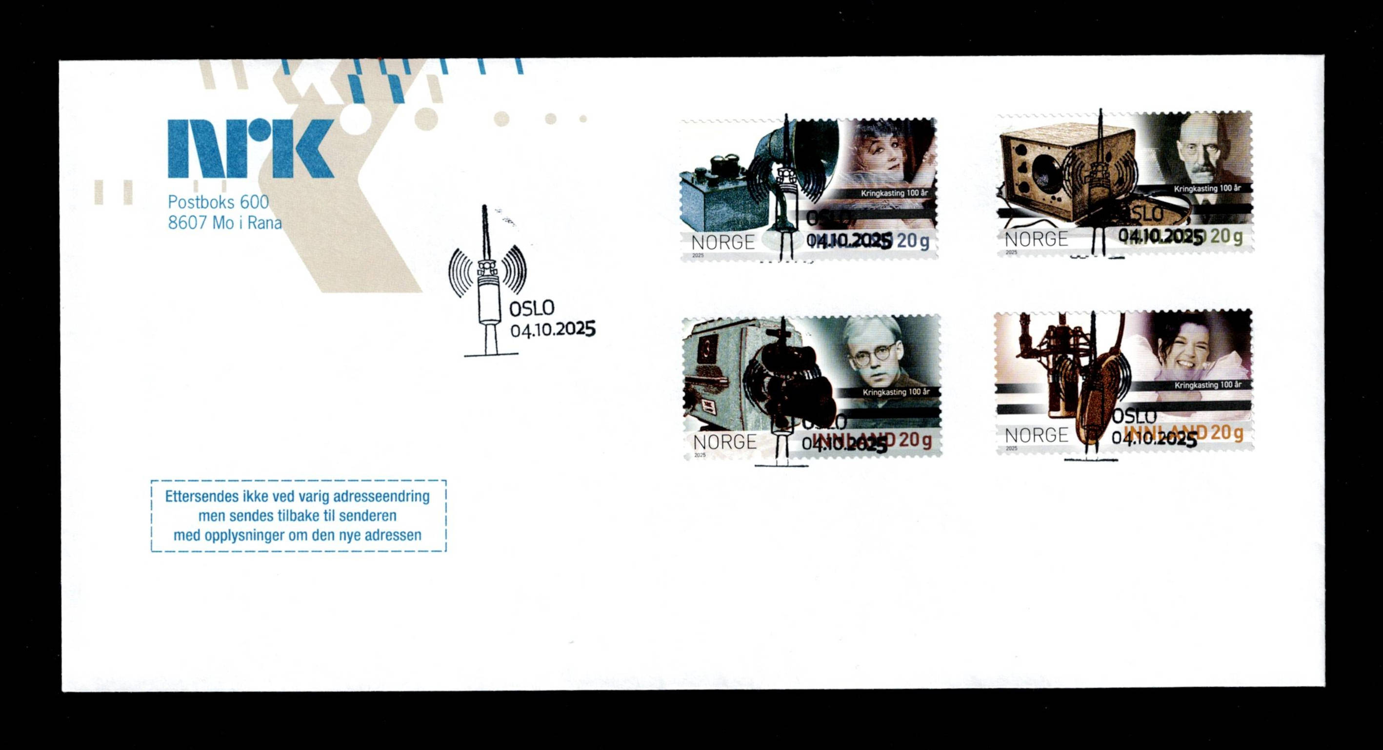 FDC 2025 NK2149-52 Kringkasting 100 år vignet NRK (20)