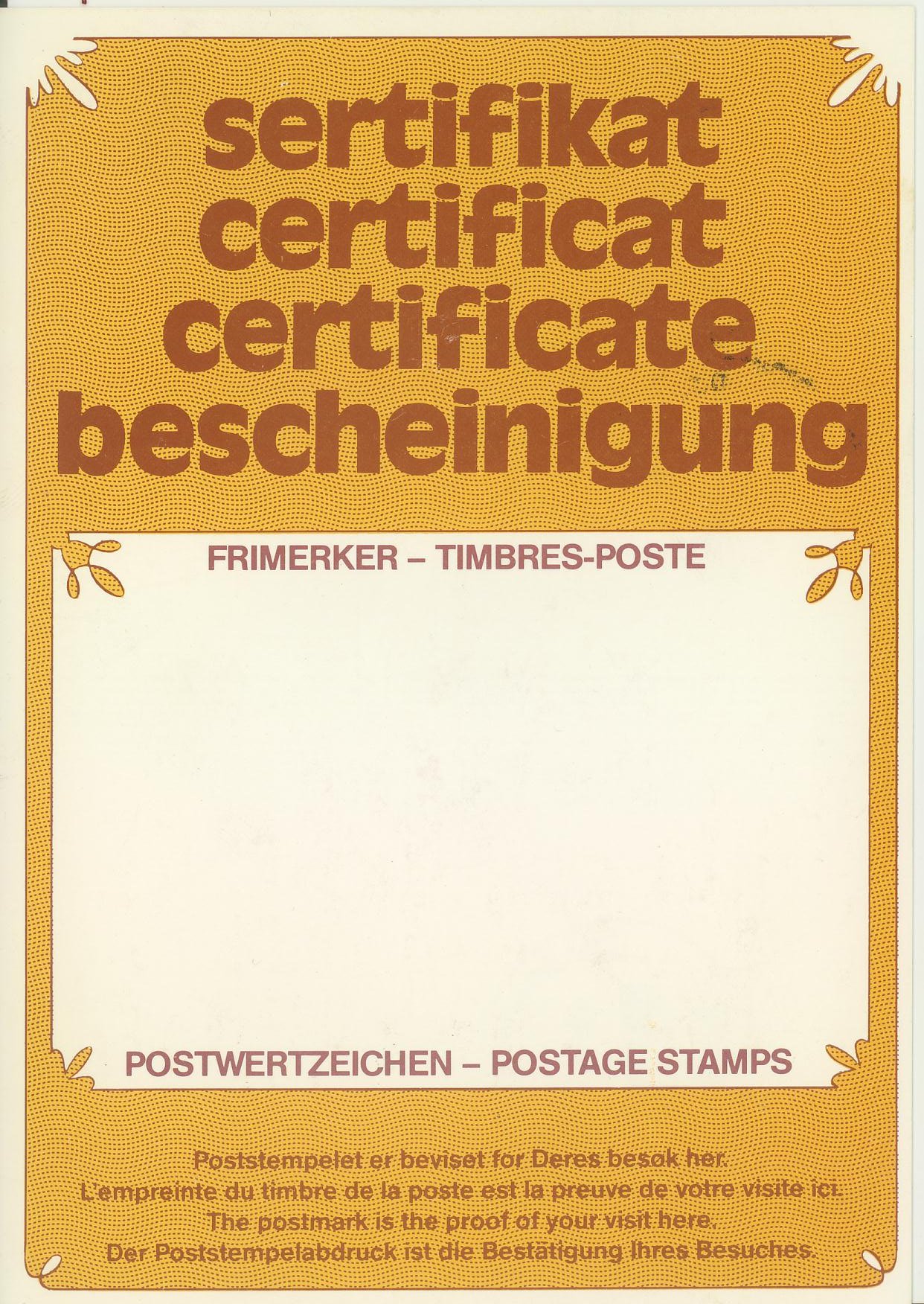 NK 1027 brukt på postalt postkort (serifikat) utgitt av postverket TMF / 887