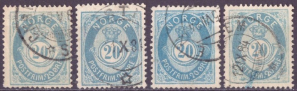 NK 40 IIa. (4 stk.) PENT RUNDSTEMPLA. (1000,-)