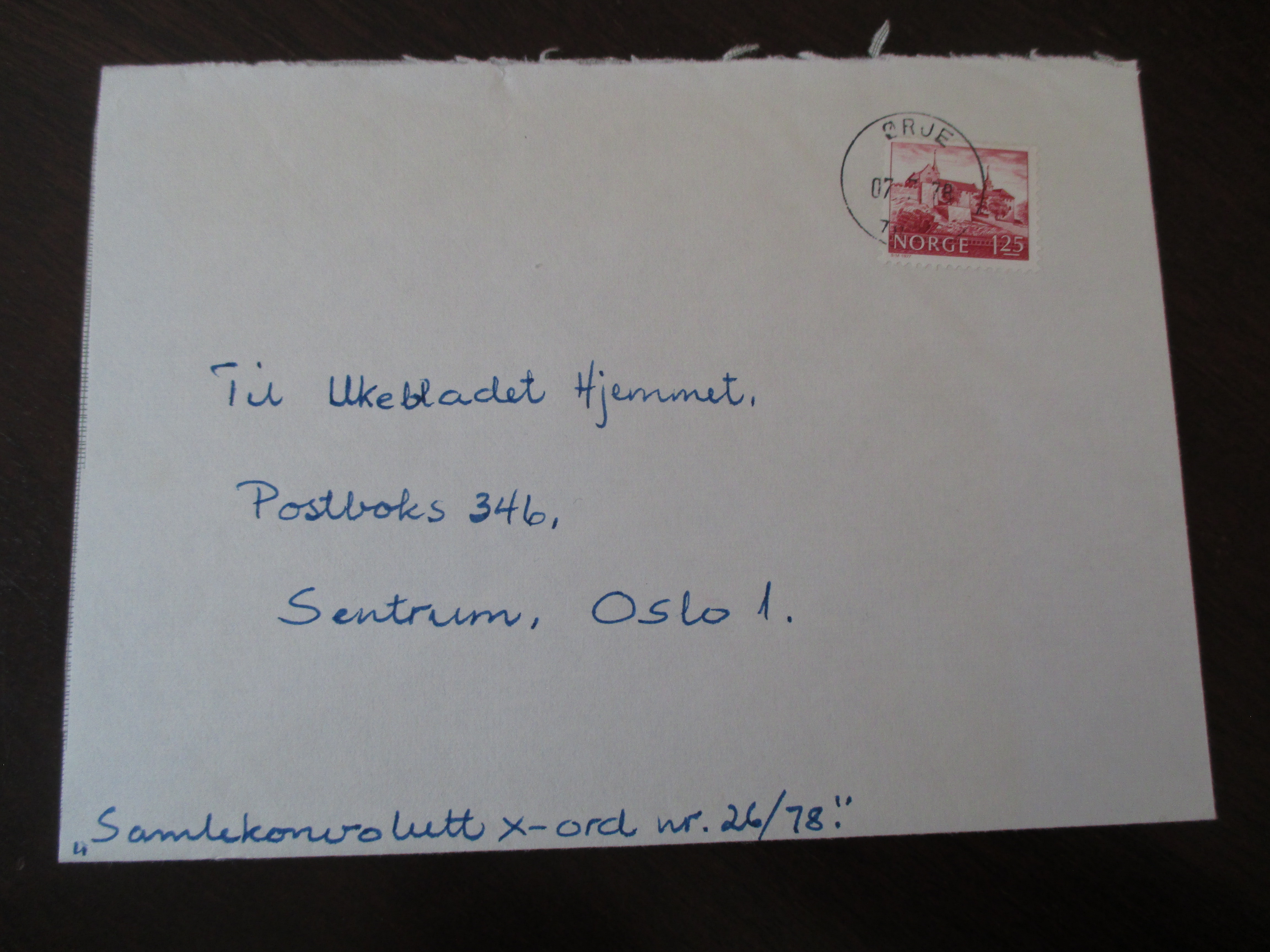 Brev st. Ørje 07.07.1978. (I21N)