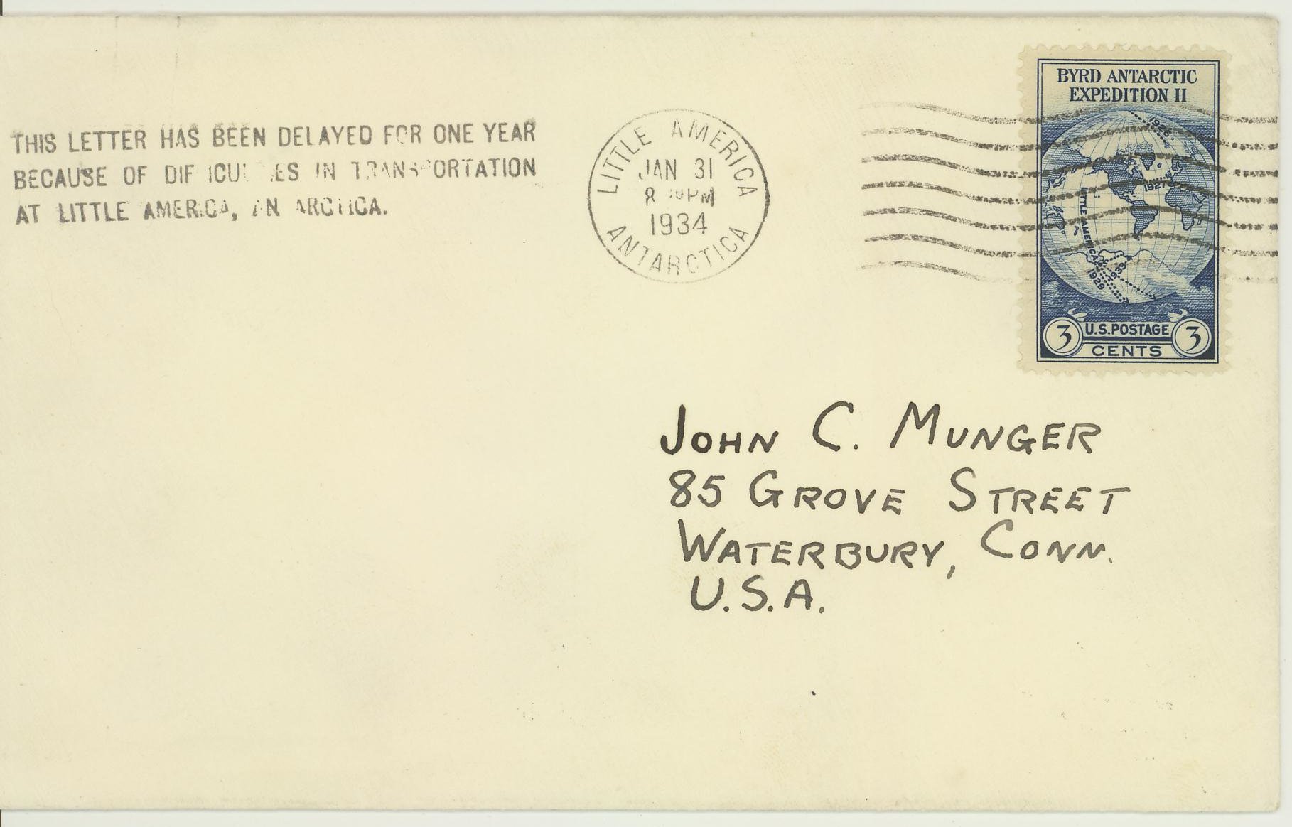 POLAR. Scott # 733, Byrd Antarctic Issue on cover postmarked Little America, Antarctica