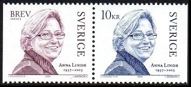 Sverige Afa: 2303Cv & 2304Ch - Anna Lindh 1957-2003 **