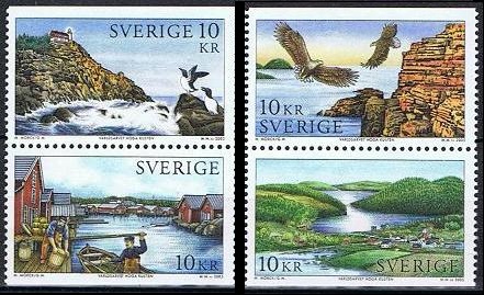 Sverige Afa: 2384-87 - Verdensarv. Kyster **