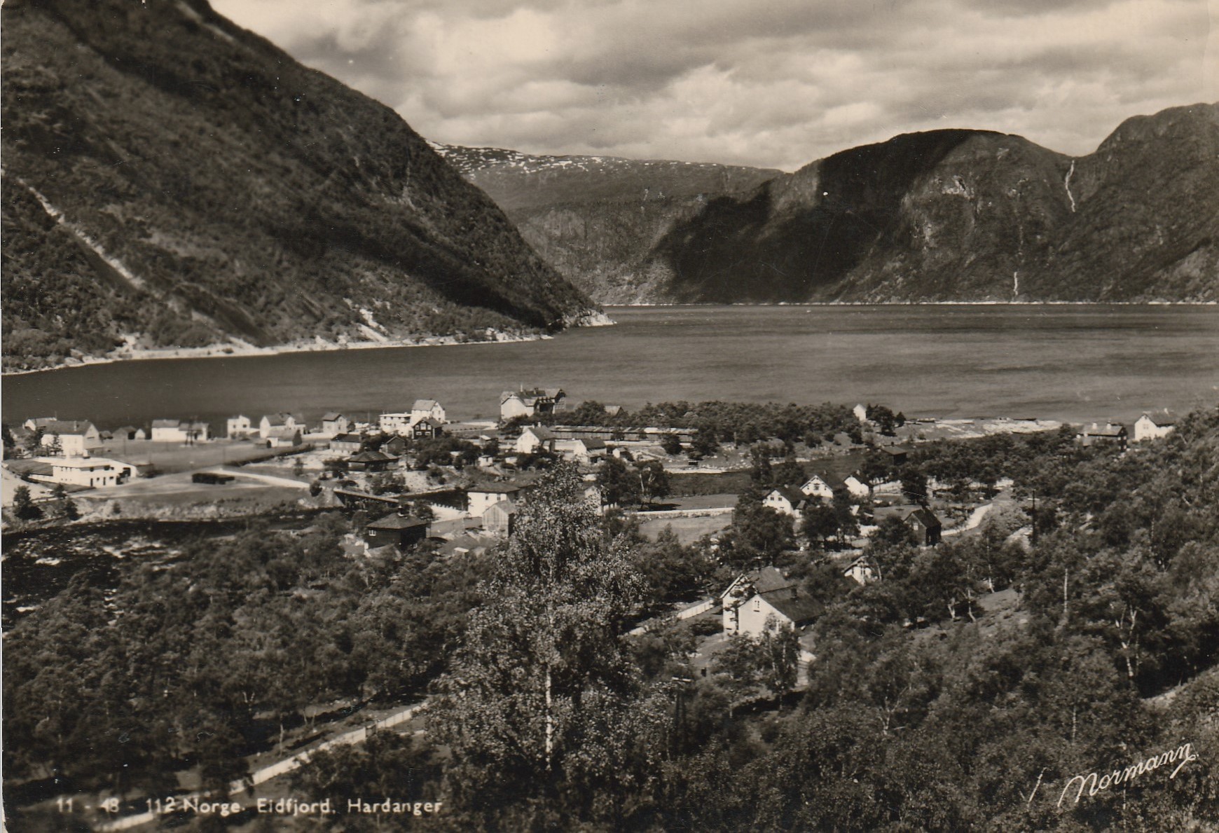 Eldre kort fra Eidfjord - Hardanger . Normann 11-48 - 112 ? Pst