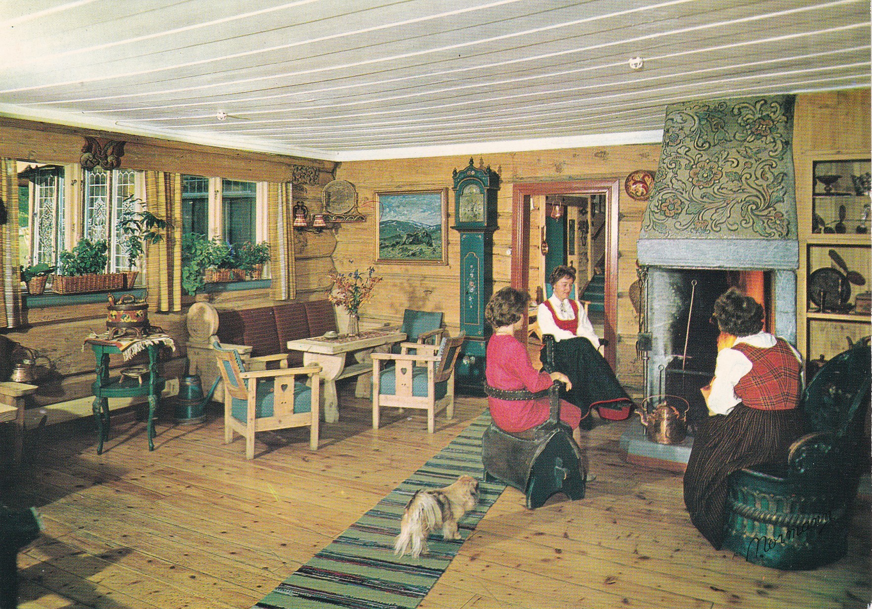 Elveseter Hotel, Bøverdal. Peisestuen ( Normann G-4-63)
