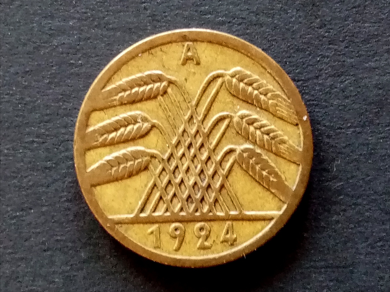 Weimar R. - 5 Rentenpfennig. 1924 A.