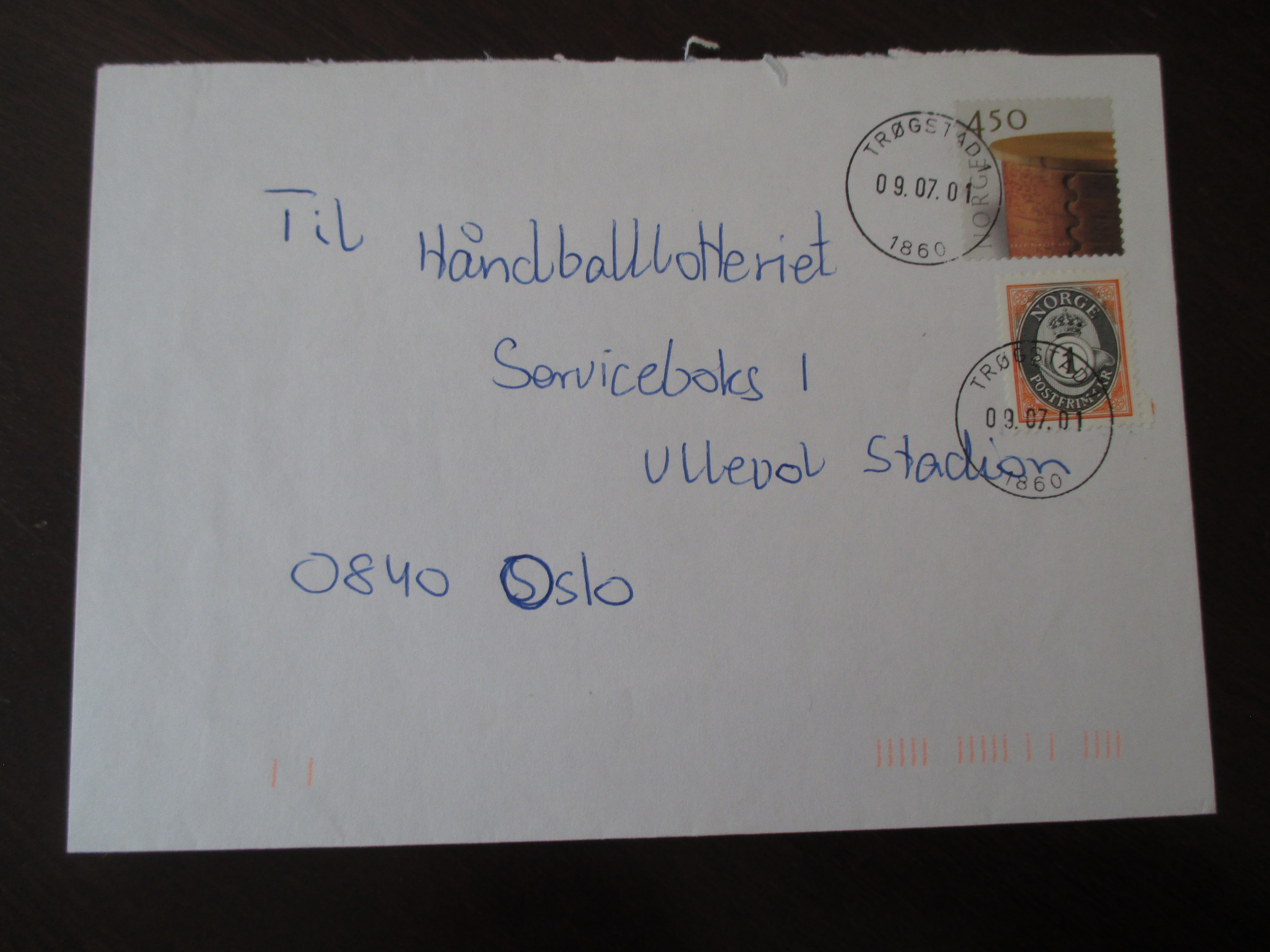 Brev st. Trøgstad 1 09.07.2001. (I24N)