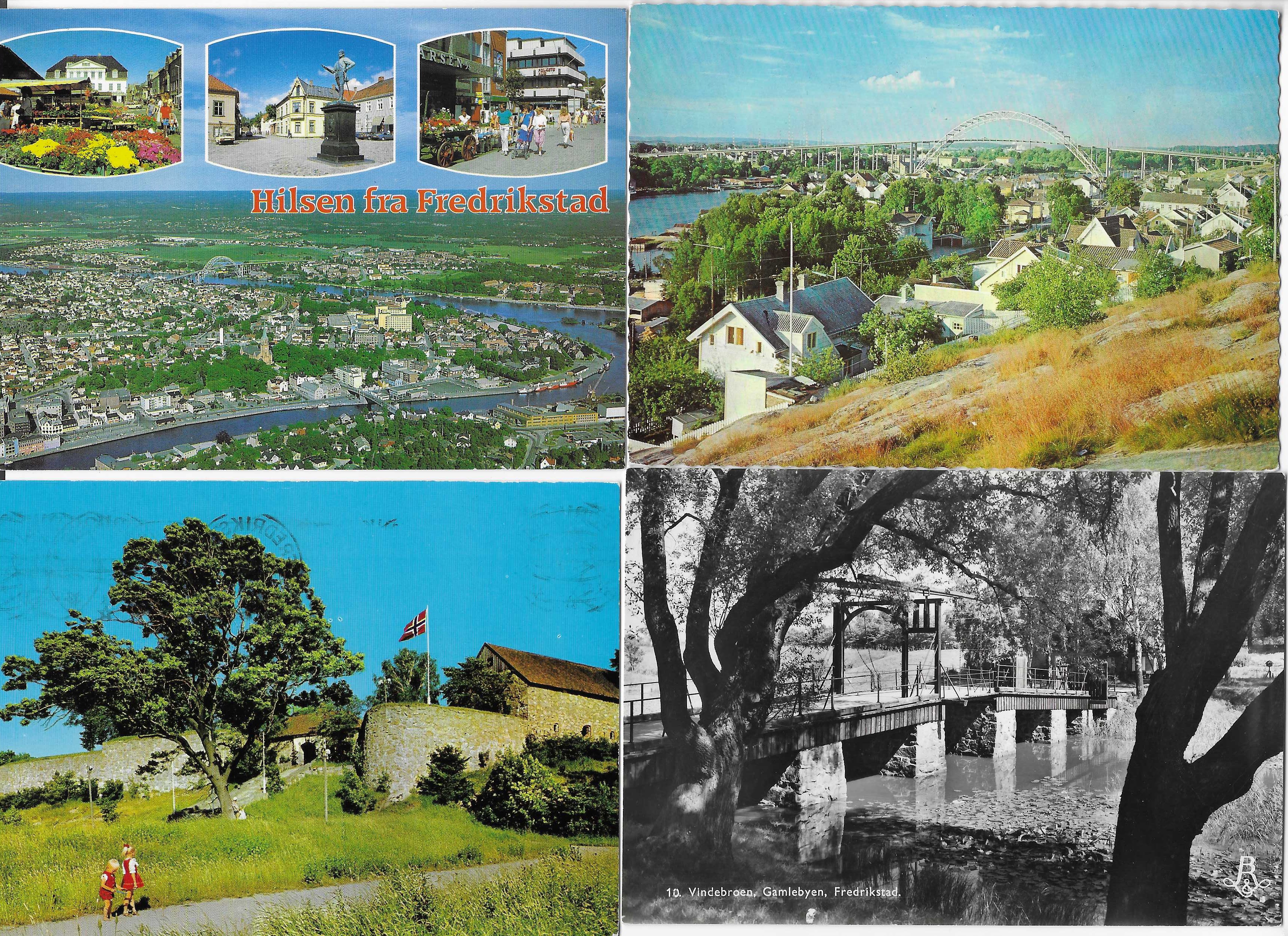 Fredrikstad. Lot 4 fine kort.
