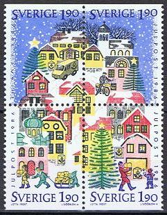 Sverige Afa 1394-97 - Julefrimerker 1986 **
