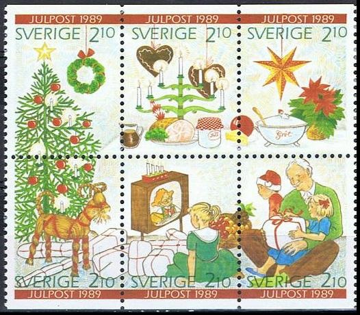 Sverige Afa: 1526-31 - Julefrimerker 1989 **
