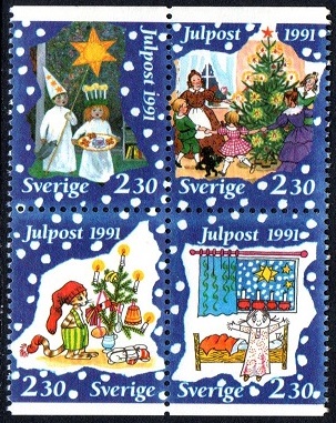 Sverige Afa: 1631-34 - Julefrimerker 1991 **