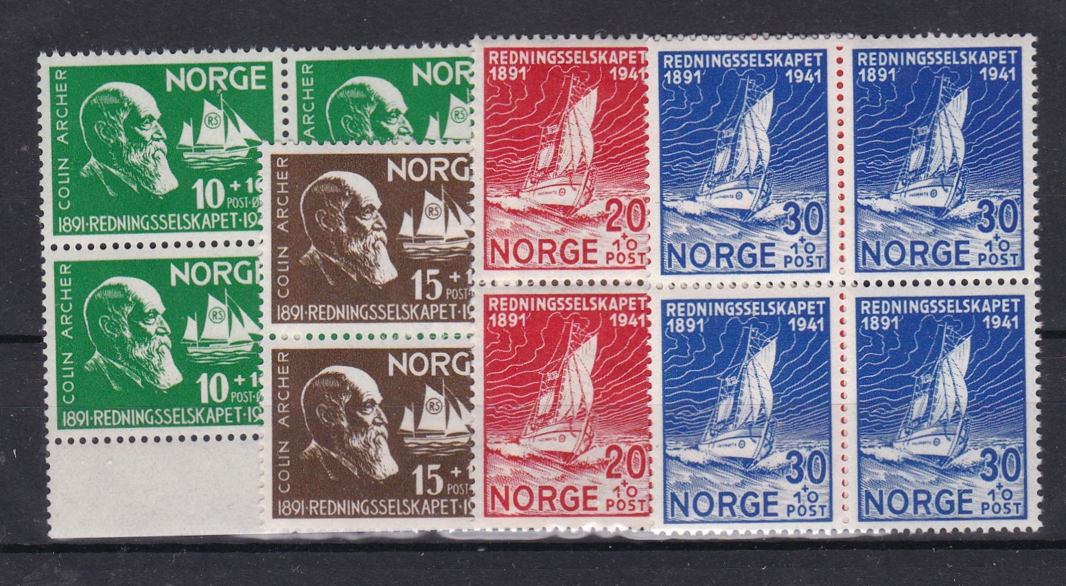 Redningsselskapet ( NK 255/58) 4-blokk postfrisk