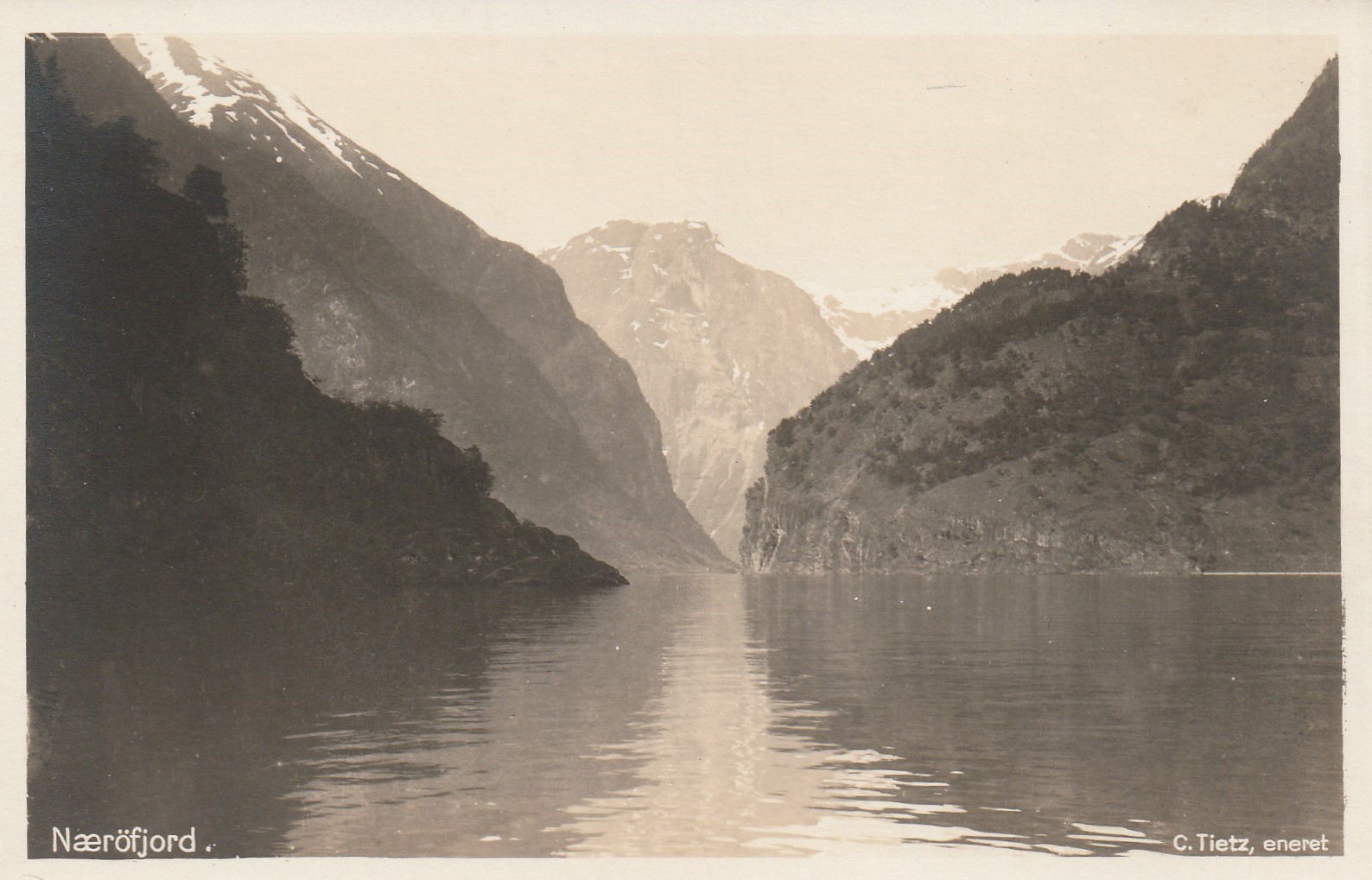 Gammelt kort fra Nærøfjord .  Tietz 4510 Småf