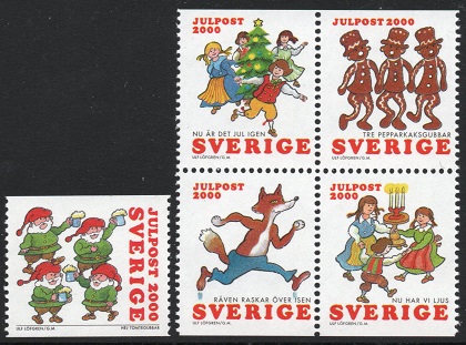 Sverige Afa: 2130-34 - Julefrimerker I 2000 **