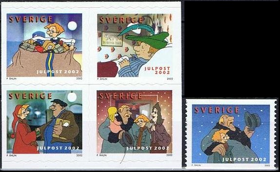 Sverige Afa: 2254-58 - Julefrimerker 2002 **
