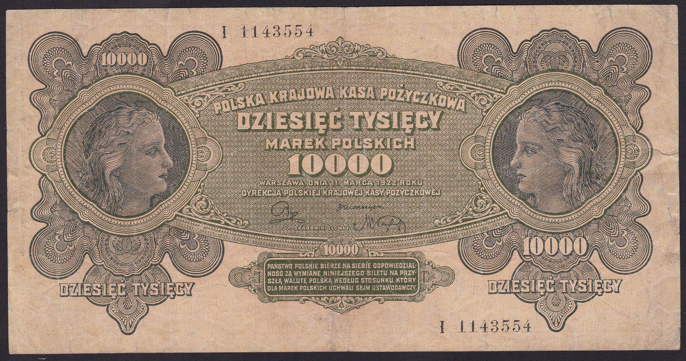 Polen . 1922 . 10000 Marek . Ser I