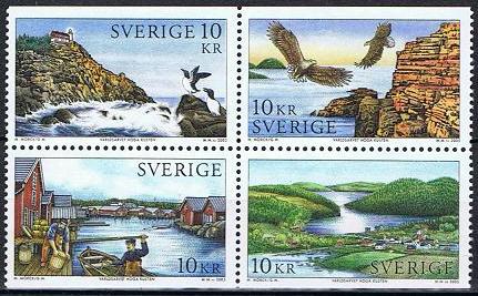 Sverige Afa: 2384-87 - Verdensarv. Kyster **