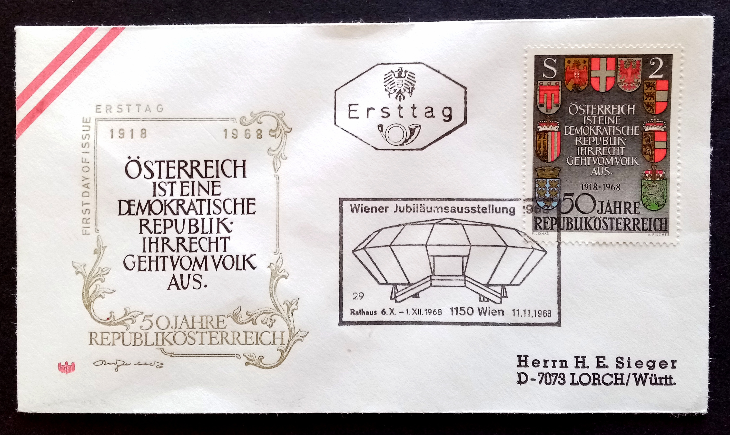 FDC - WIEN. 11.11. 1968