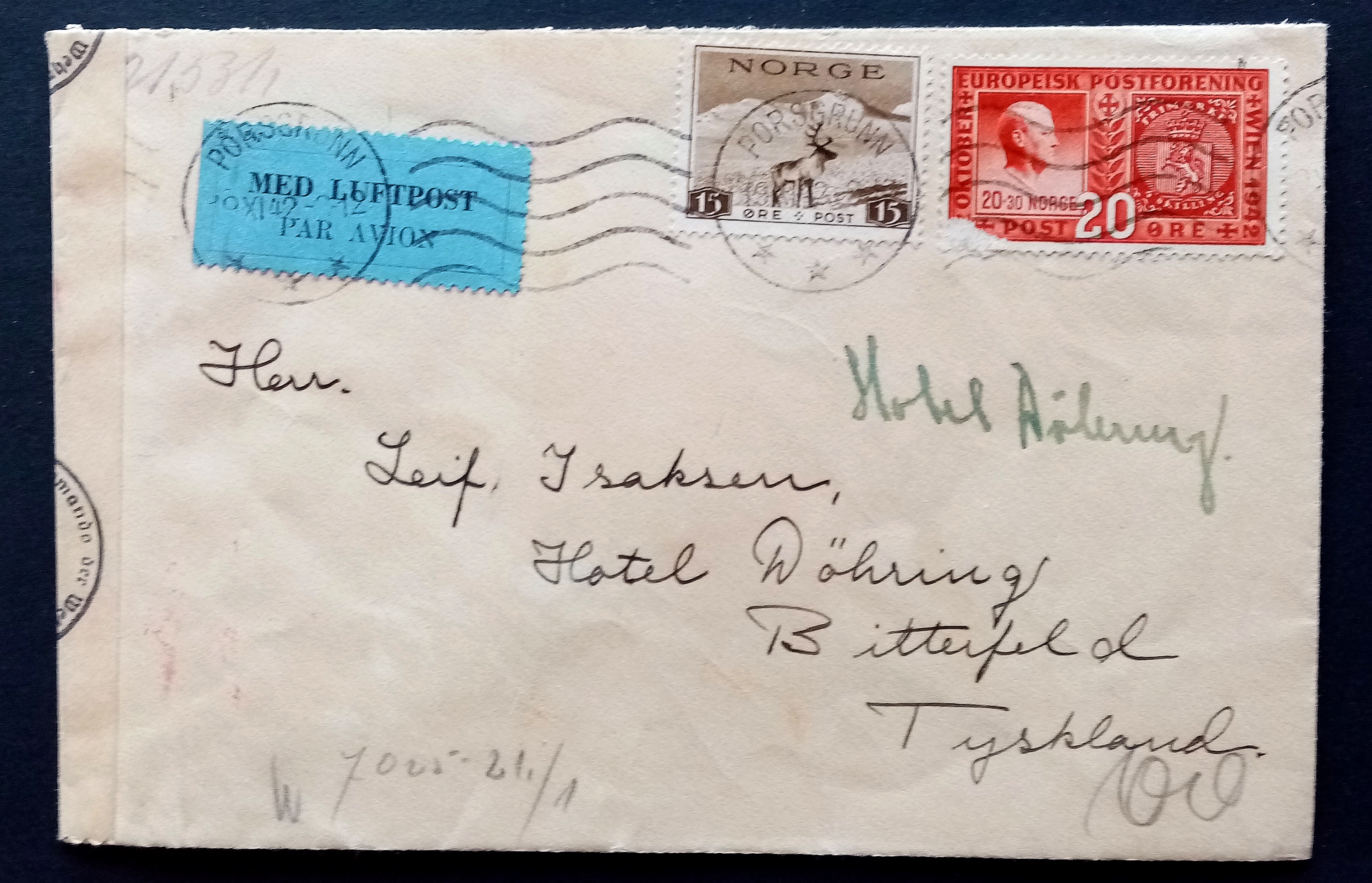 Brev - PORSGRUNN. 19.XI.42