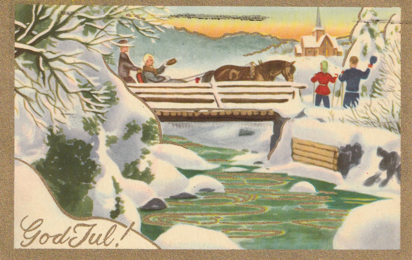 Eldre kort : God Jul . Børrehaug & Remen S/5282 Pst Små
