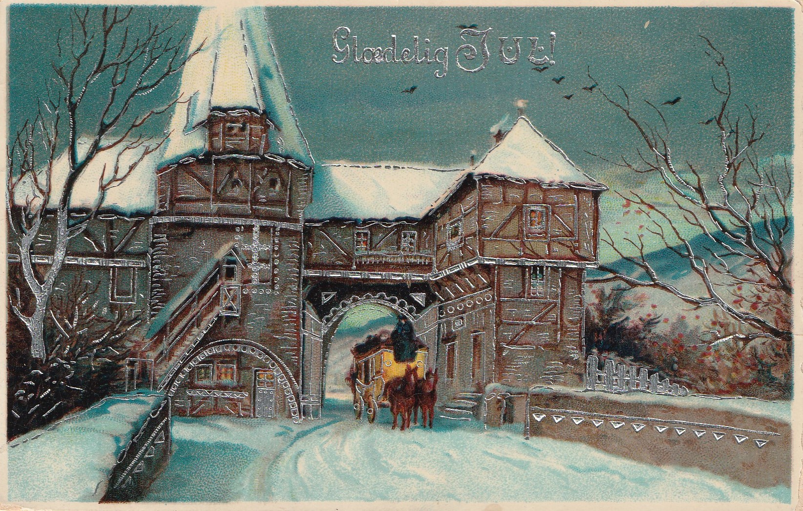Gammelt kort : Glædelig Jul . HWB 4513/Import . Pst Små
