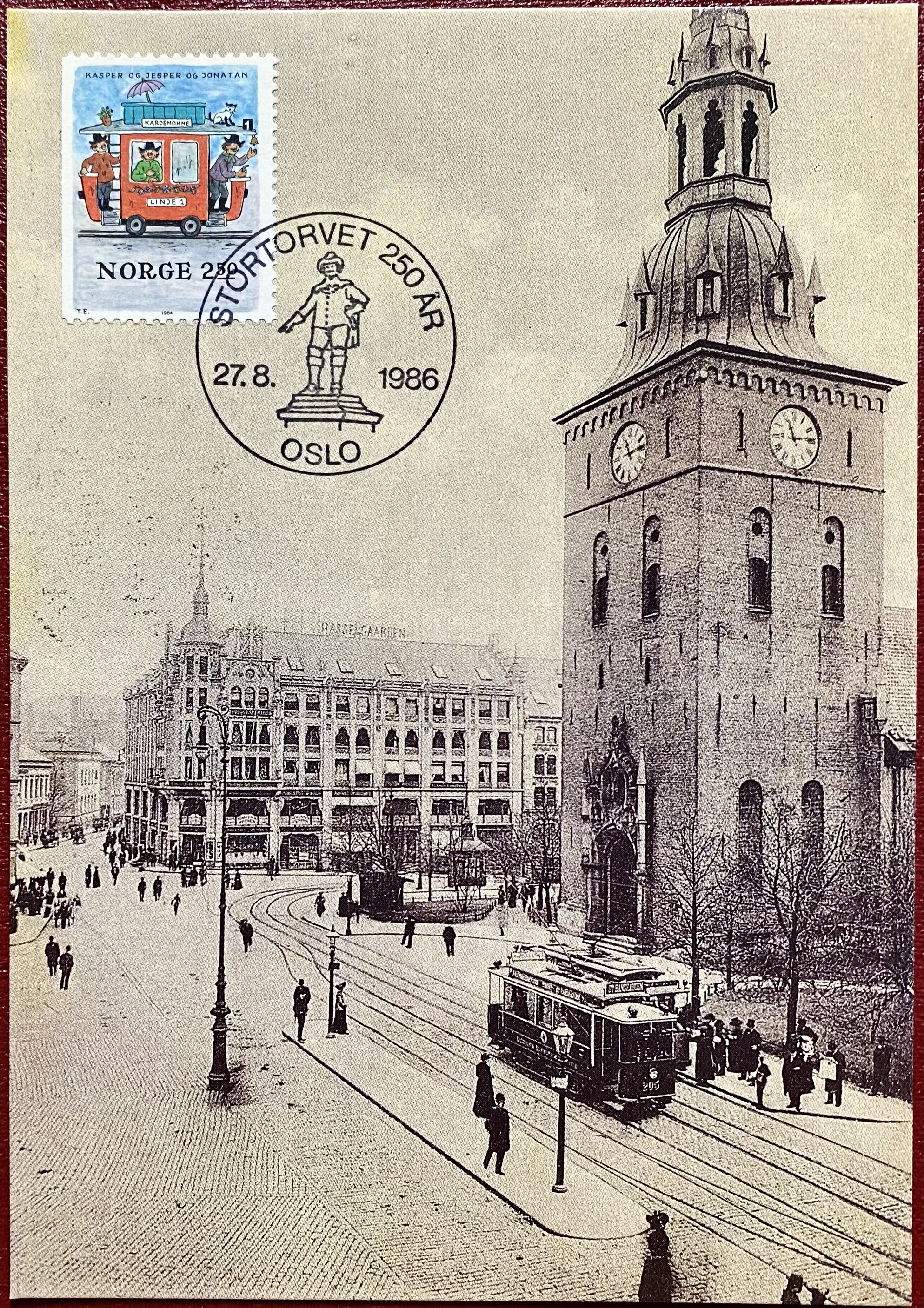 Kort År 1986 Bilde: Oslo Stortorvet År 1905