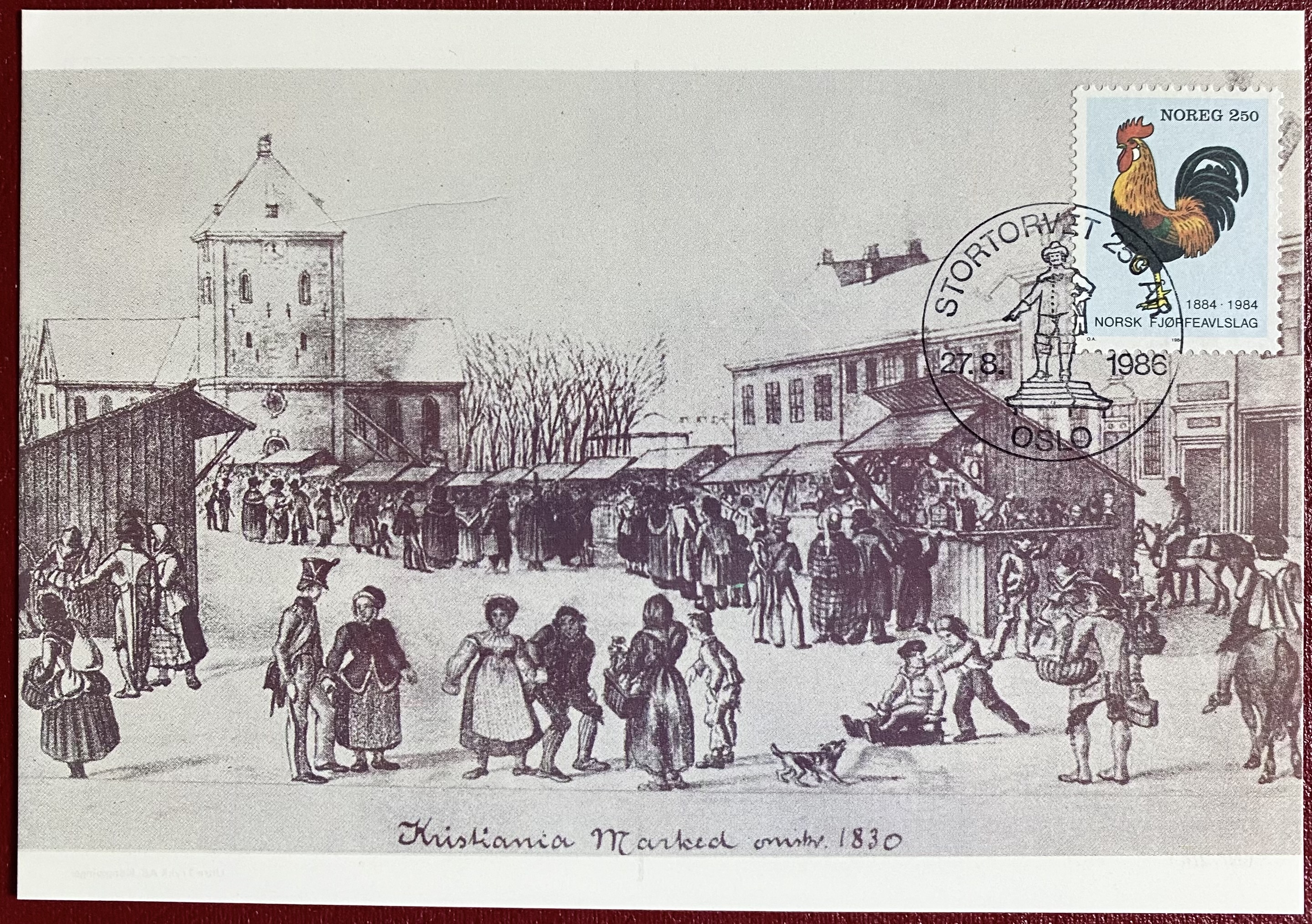 Kort År 1986 Bilde: Christiania Marked ca år 1830