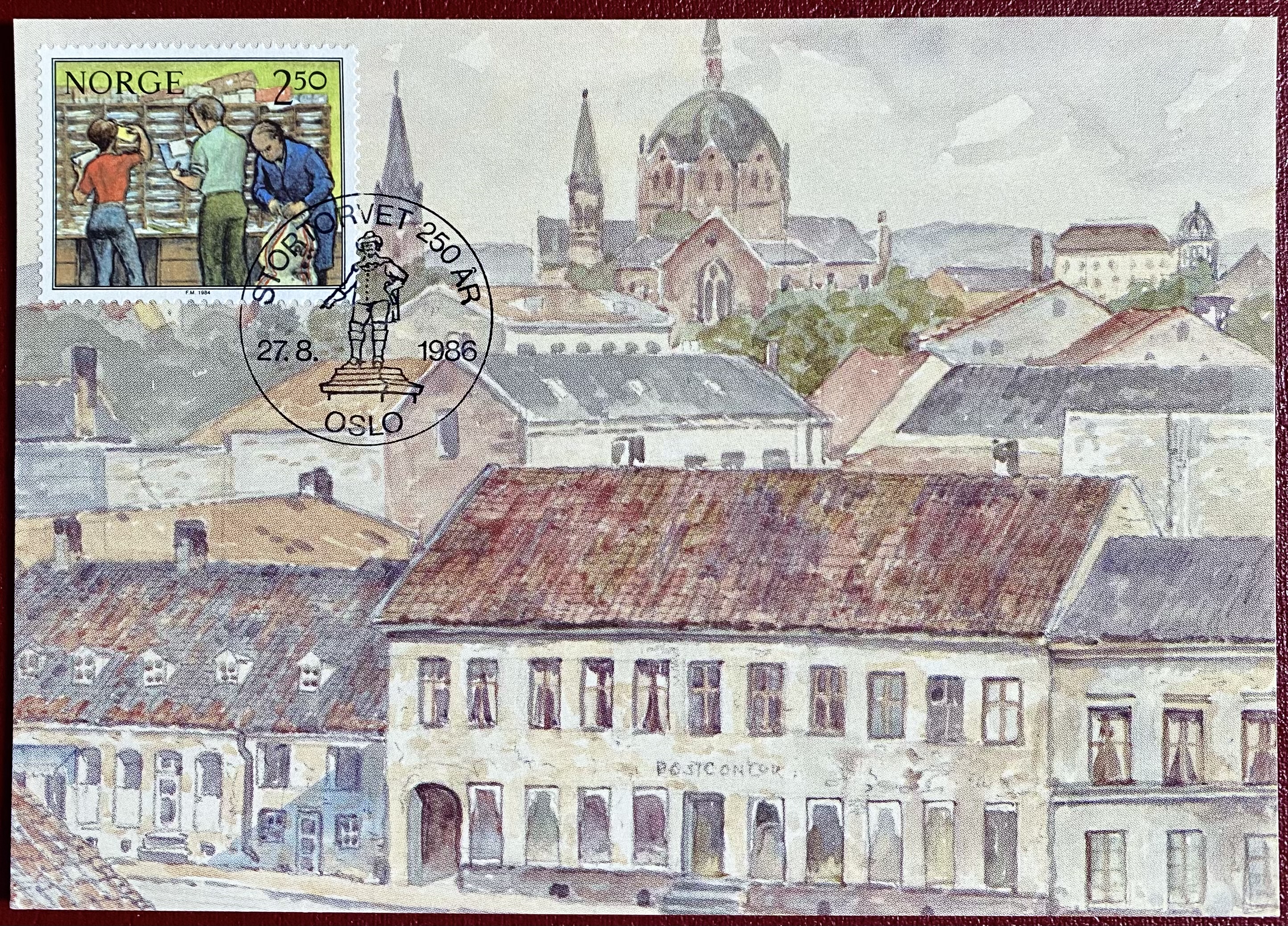 Kort År 1986 Bilde: Christiania Postkontor 1833-1863