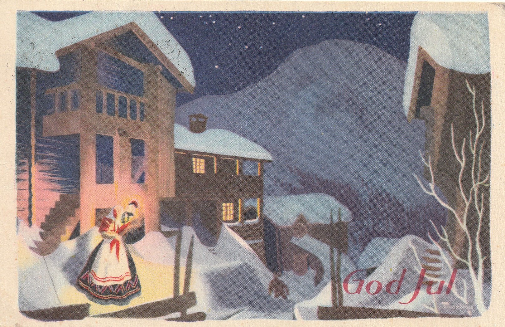 Eldre kort : God Jul . Børrehaug & Remen 1538 . Pst Små