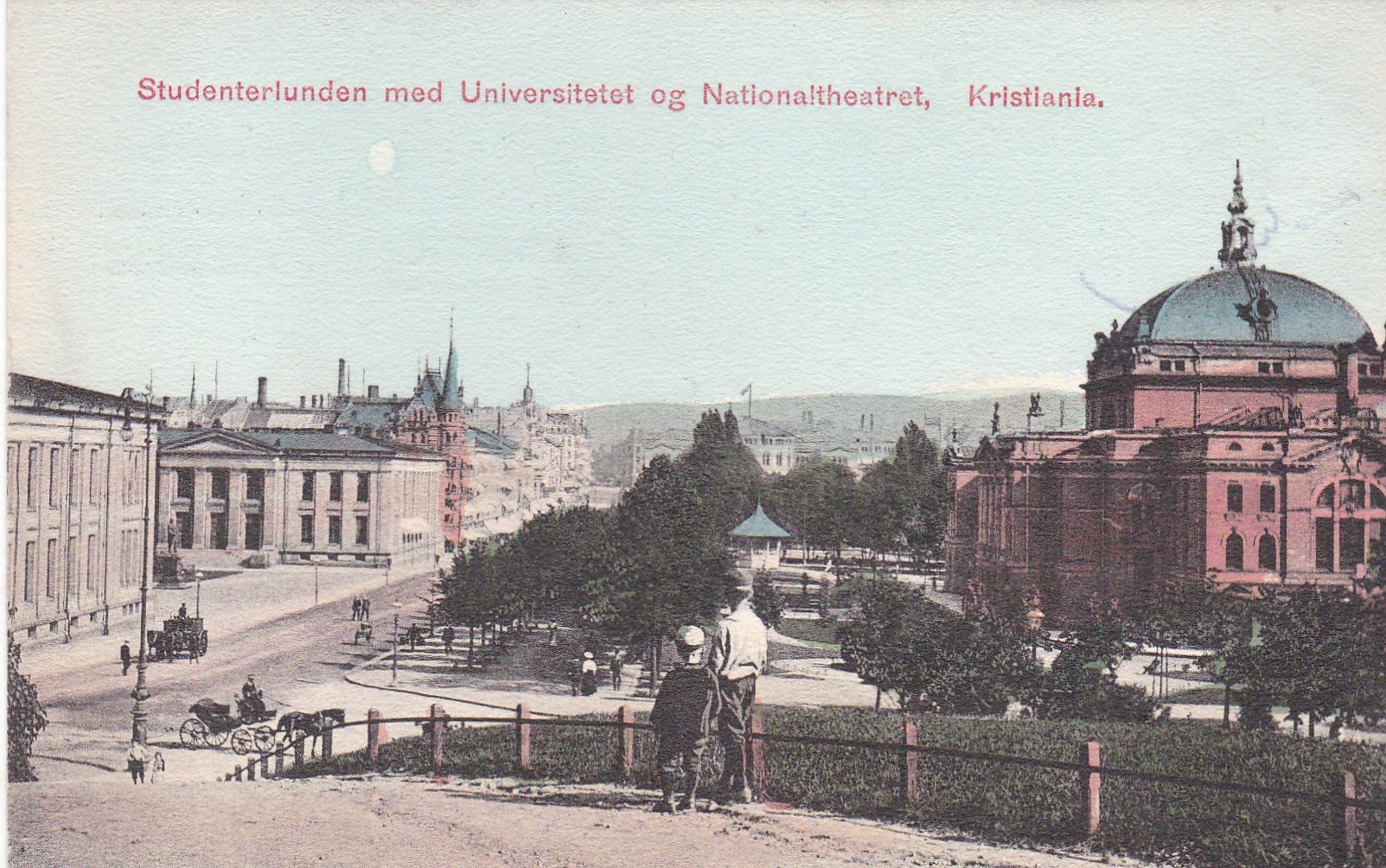 Studenterlunden med Universitetet og Nationalth., Kristiania