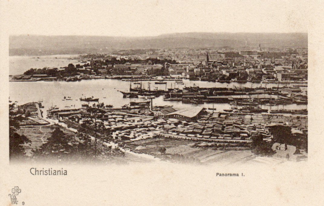 Christiania. Panorama. Se mange kort med startpris på 10,-kr.