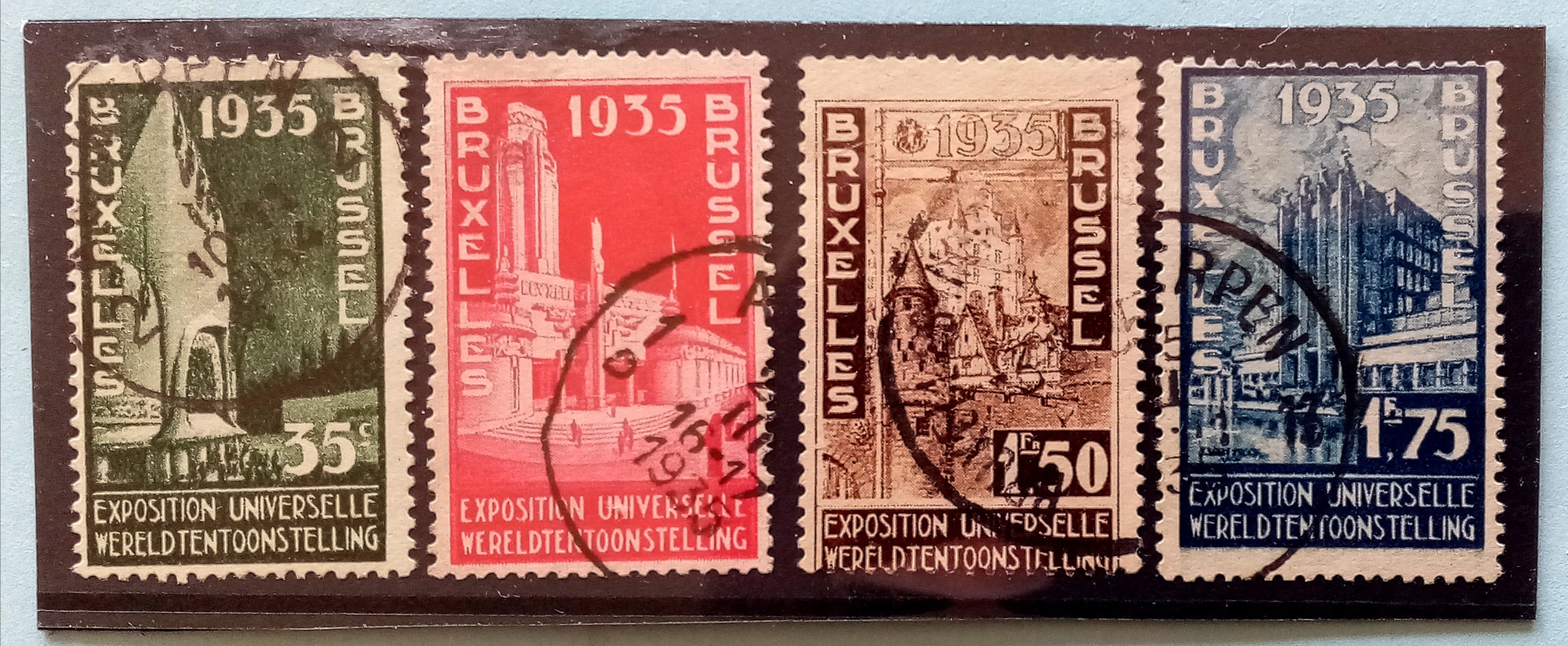 Belgia - Afa : 377 - 80. Bruxelles utstilling. (1934)