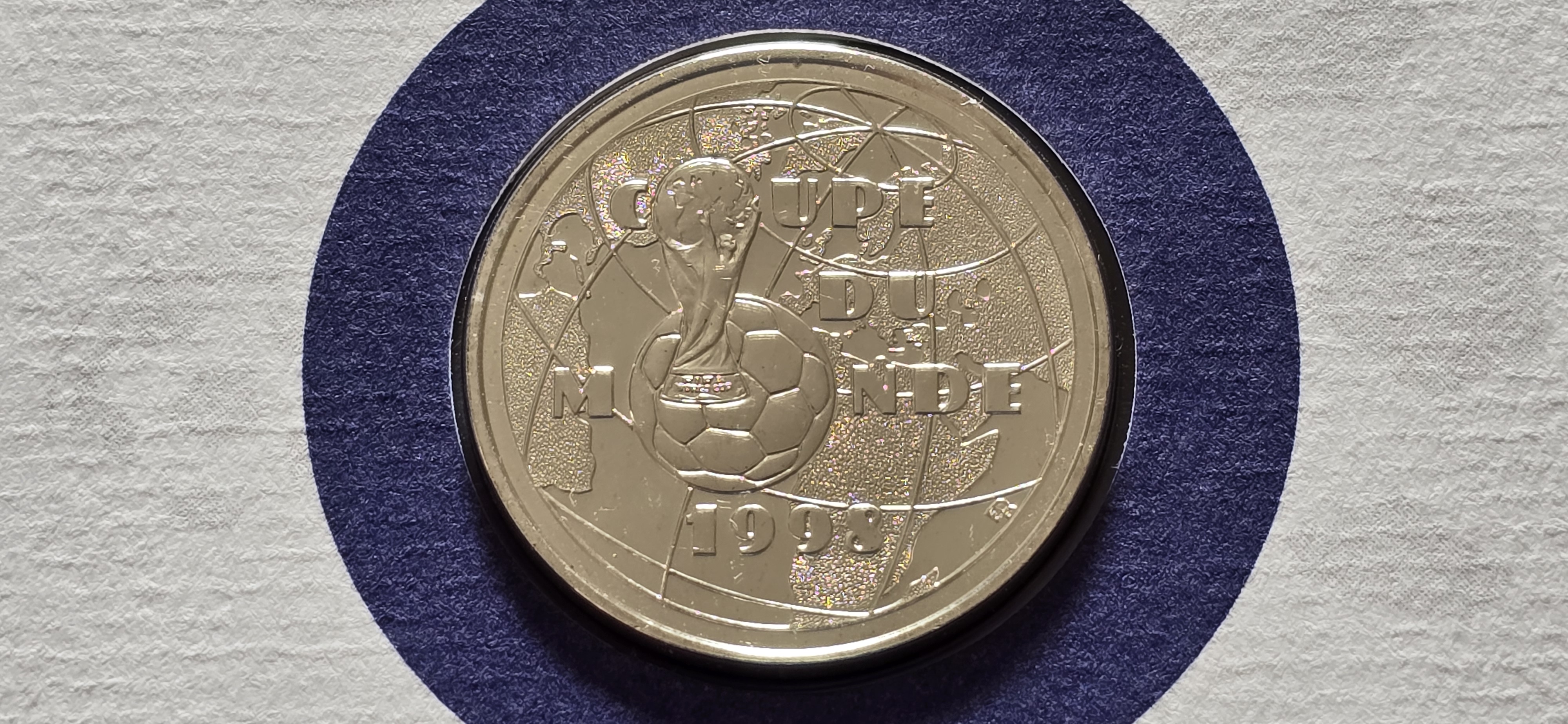 FRANKRIKE 1F 1997 WORLD CUP 1998 SØLVMYNT 205,- NR3
