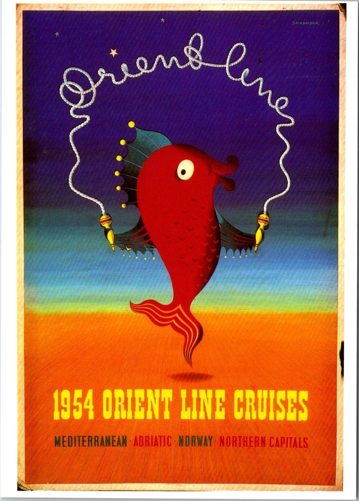 Orient Line Cruises 1954 - Reproduksjon - Postkort