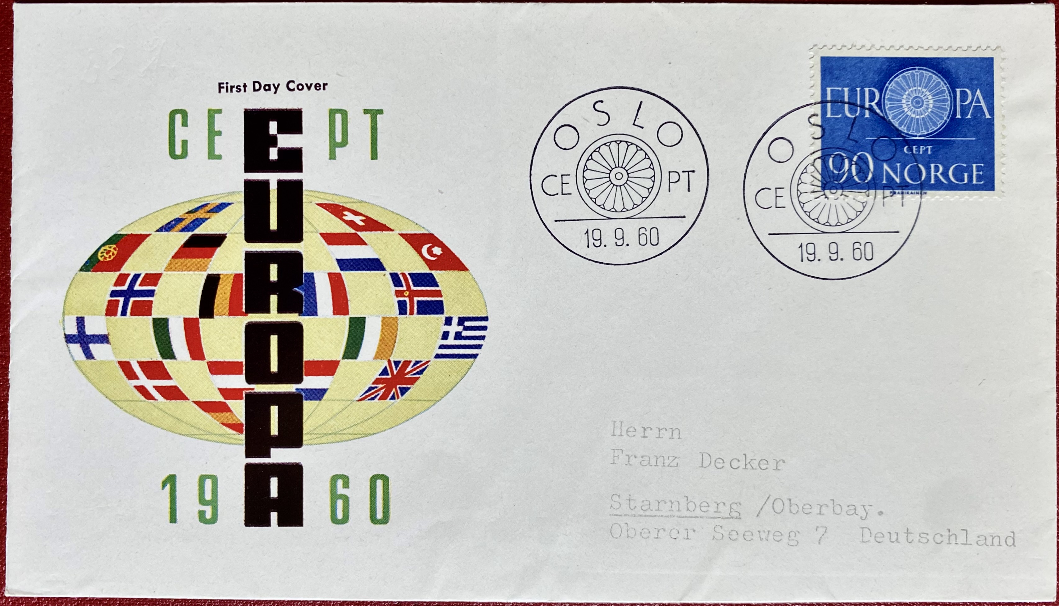 FDC NK 490 Europa År 1960