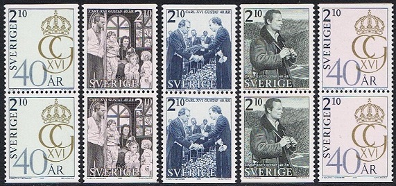 Sverige Afa: 1370-74 - Kong Carl XVI Gustaf 40 år **